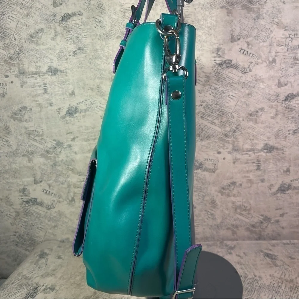 Nardelli Made in Italy Green Leather Large Tote Shoulder Work Bag